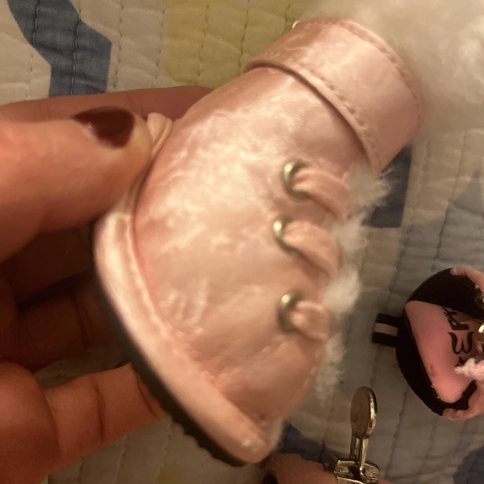 Dog Puppy Booties Pink Size 4 Furry - Image 4 of 4