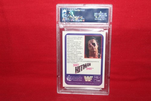 1991 Merlin WWF Bret Hit Man Hart #122 Italian Wrestling Card PSA 9 - Picture 2 of 2