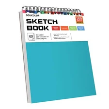 Aqua Sky 9x12 Drawing Paper Sketchbook - 100 Sheets Spiral Bound Art Pad for Pai
