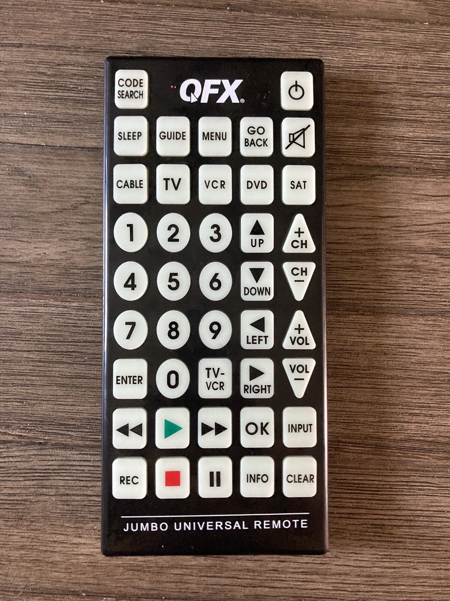 Jumbo universal clearance remote codes