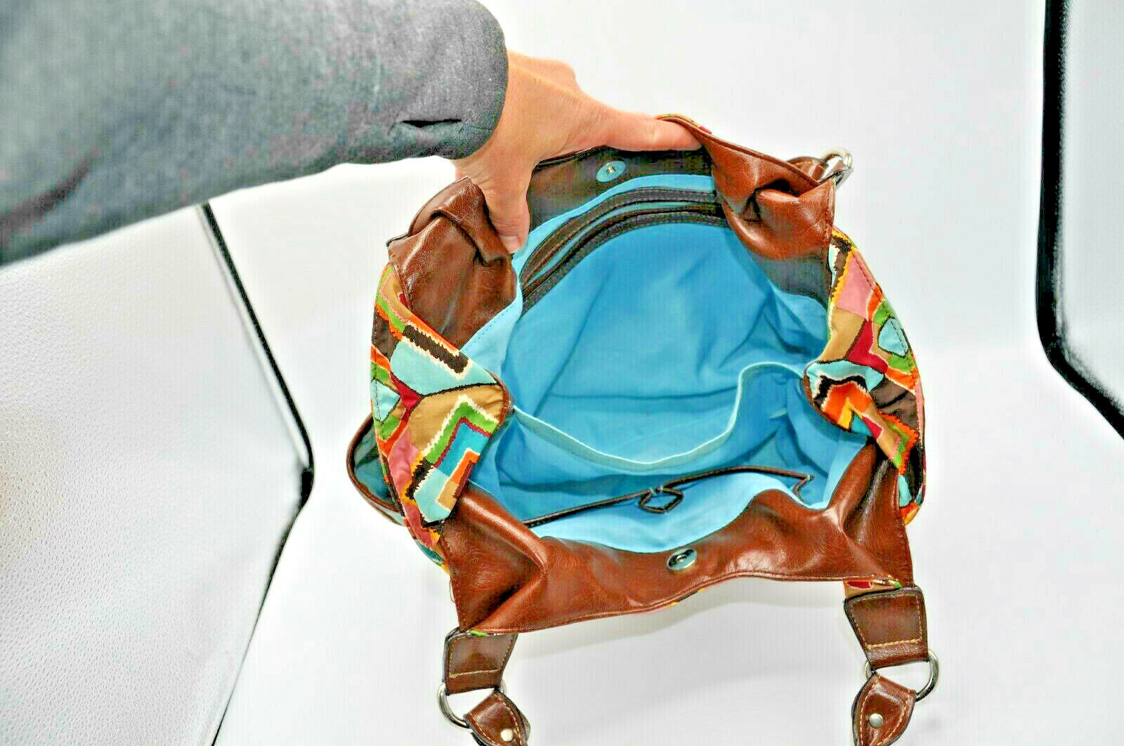 Rosetti Multi Colored Diamond Shape Pattern Purse… - image 8