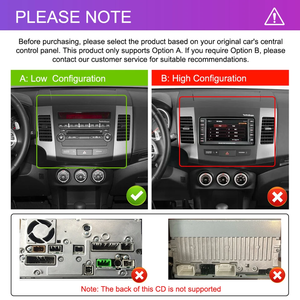 CarPlay 4+64G Android 15 Autoradio Für Mitsubishi Outlander 2 GPS Nav RDS FM KAM - Bild 3 von 4