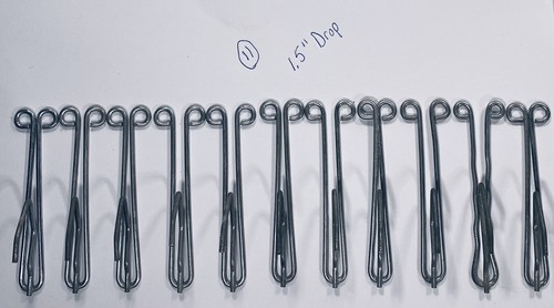68 Vintage 3” Slip On Steel Drapery Curtain Hooks .5”, 1” & 1.5” Drop - Picture 4 of 9
