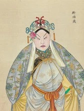 100 Portraits of Peking Opera Characters No 15 by Qing Dynasty Chinese Artist