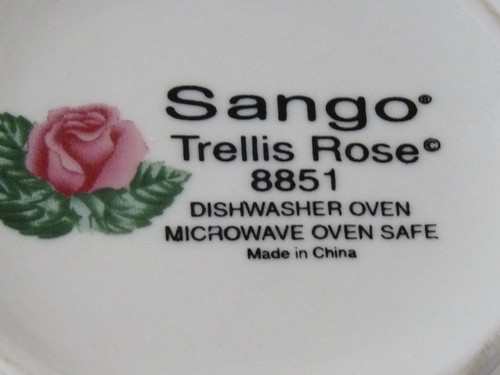 Sango China Trellis Rose Creamer Cream Pitcher 3-5/8" 8oz. Pattern #8851 - Picture 7 of 7