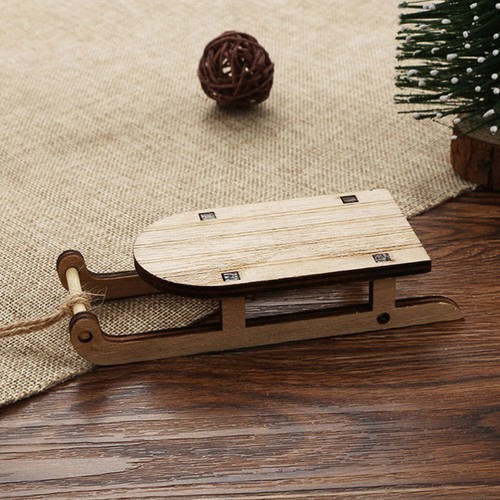 10 Piezas Adornos de Trineo de Navidad Mini Trineos Trineo a Granel Oficina Madera - Imagen 5 de 12