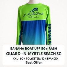 Banana Boat N. Myrtle Beach Rash Guard XXL Green Blue UPF 50 Long Sleeve