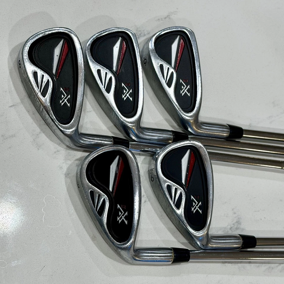 Conjunto de Ferro ORLIMAR XV II Masculino 6-7-8-9-PW Preto/Vermelho Taco Eixos de Aço Flex Rígido - Imagem 2 de 4