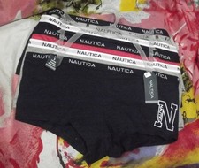 5 NEW NAUTICA NT4463 5PKDF SIGNATURE WAIST COTTON BOYSHORT PANTIES L