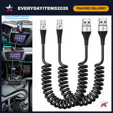 Fast Charging USB C Cable 2Pack 3ft Coiled Type C to USB A Charge Cord