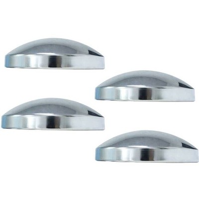 Semi Truck Front Hub Cap Covers () 4 x Chrome Metal 8'' Dome Style