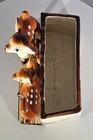 Vintage 1950s Deer Planter  Brown & Cream Ceramic Fawn Figurine Japan MidCentury — photo 3