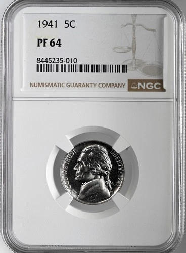 1941-P Jefferson Nickel Proof — photo from the most recent tracked eBay sale