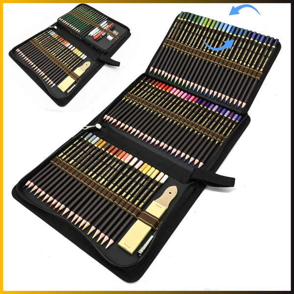 96-Teiliges Bleistift Set FüR Skizzieren, Zeichnen, Farbstifte, Kohlestifte-image