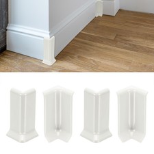 3.23 Inch 2 Inside  2 Outside Self Adhesive Baseboard Corner Blocks White 