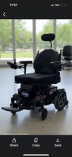 Quantum Power Wheelchair 45T-12L-RESR-MAXX Black Headrest Joystick