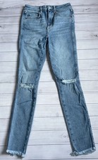 Free People We The Free Skinny Cut-Knee Denim Jeans Size: 28x28