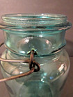 Vintage Blue Ball Ideal Mason Glass Qt Canning Jar Wire Bail Pat. July 14 1908 — photo 7