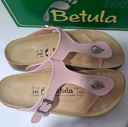 Sandalias de Tanga Betula Birkenstock Fussbett Gizeh para Mujer Talla 6 Rosa Usadas en Excelente Condición - Imagen 7 de 7