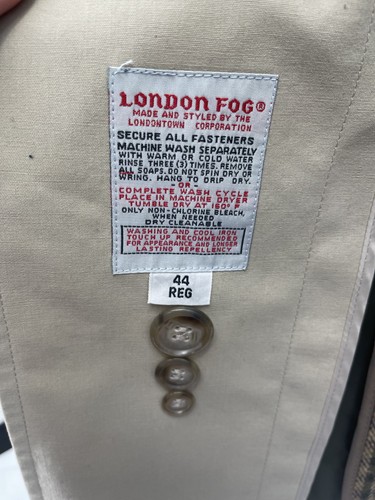 London Fog Herren Khaki Luxus Trenchcoat mit Gürtel & Zip Out Liner Gr. 44 Reg - Bild 7 von 19
