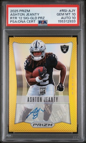 ASHTON JEANTY 2025 Prizm #RSI-AJY RC Retro 2012 Gold Prizm Auto /10 GEM  10/10