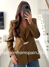 ZARA NEW WOMAN TAILORED BLAZER GOLDEN HARDWARE JACKET OIL XS-XL 2252/696/510