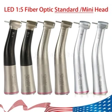 NSK Style Dental Electric Handpiece 1:5 Increasing LED Fiber Optic Contra Angle