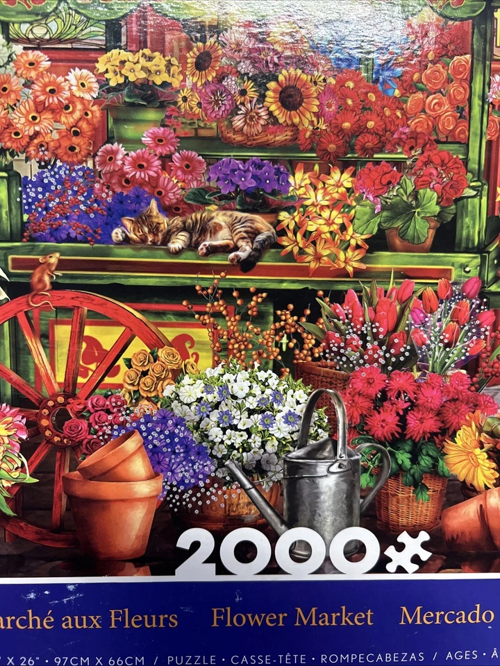 2018 Ceaco Flower Market 2000-PC PUZZLE 38” x 26” In Sealed Bag All There.new - Image 2 of 4