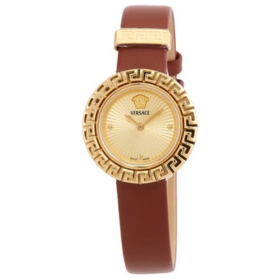 Versace VE8C00124 La Greca Gold-tone Dial 28 mm Women's Watch New