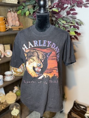 Vintage Harley Davidson Wolf T Shirt Atlantic City Casino Faded Large, 90s