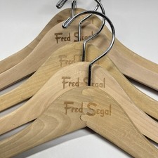Lot Of 5 - Vintage Fred Segal Wood Hangers Clothes Hook Designer Retro