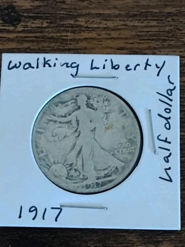 1917 Walking Liberty 50c Half Dollar US Coin 90% Silver