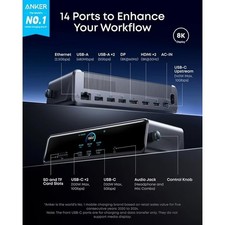Anker Prime Docking Station DL7400 14-Port Triple Display with DisplayLink