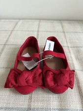 NWT Old Navy Red Velvet Bow Flats Size 5 Baby