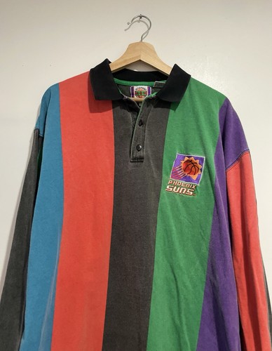 Vintage Phoenix Suns Polo Shirt 90’s In The Paint NBA Colorful Size L - Picture 2 of 9
