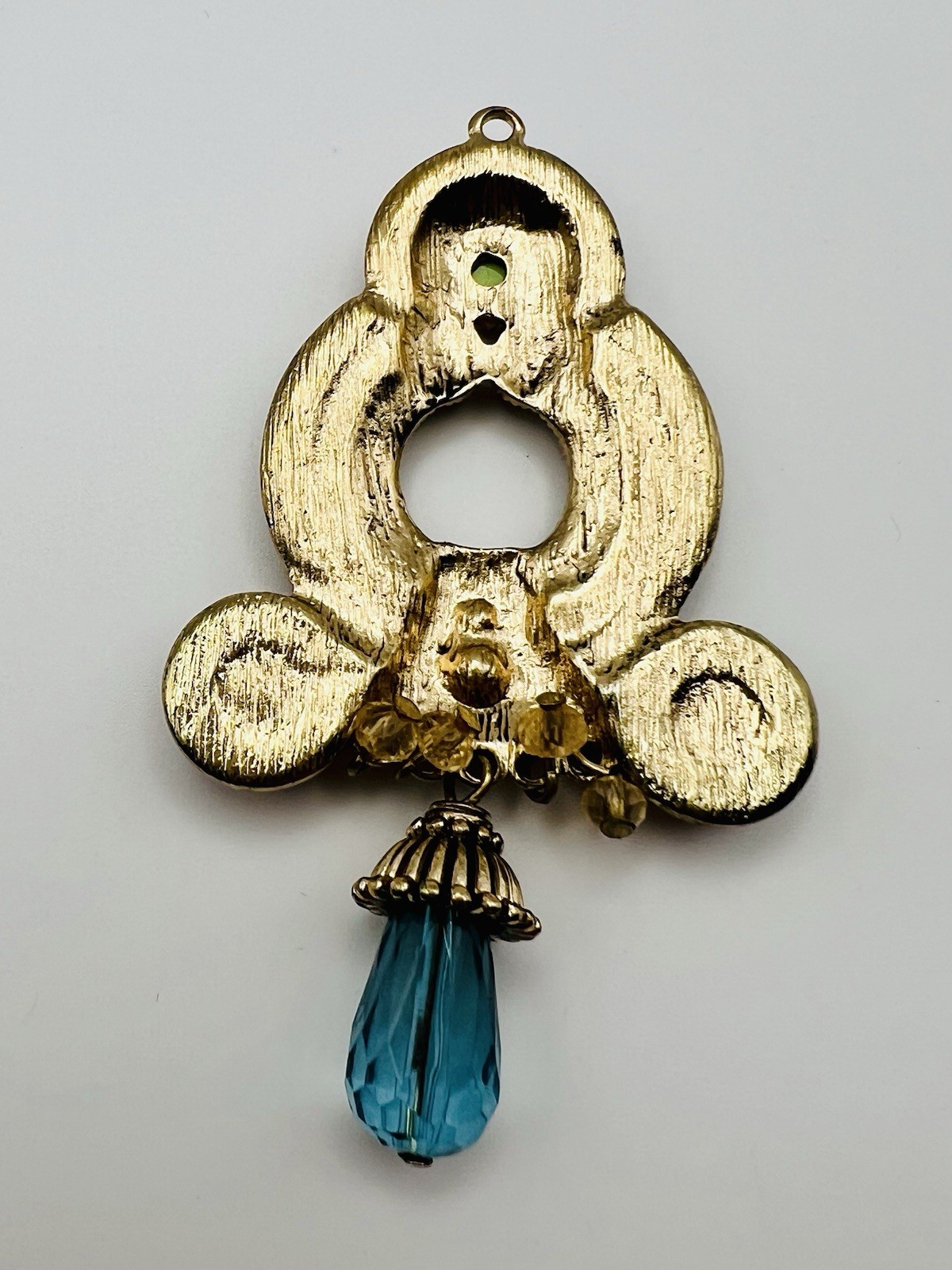 Boho Statement Pendant Large Multicolor Filigree … - image 3