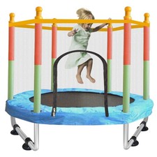 Toddler Trampoline for Kids Ages 1-8, 55'' Small 55", Red-Green-Blue