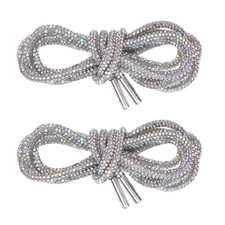 1-Pair Rhinestone Shoelaces 55" Crystal Cords for Sneakers Multicolor
