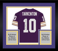 Framed Fran Tarkenton Vikings Signed Mitchell & Ness Replica Jersey w/HOF Insc