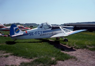 Piper Pawnee 260, SE-FCY, bei Norrköping, 1976, Flugzeugrutsche