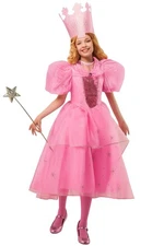 Wizard Of Oz Glinda Kids Medium Costume Wicked Good Witch  Dress Halloween