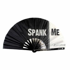 Spank Me Large Bamboo Folding Clack Hand Fan for Raves Nightclubs Festivals LGBT