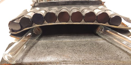 Antique Medical Leather Case W/20 Glass Pill Vials. United Carr Fastener Co. - Picture 11 of 24