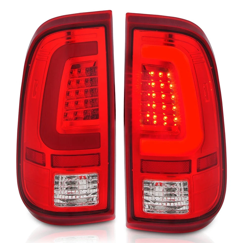 Conjunto de luces traseras LED de lente roja/clara para 08-16 Ford F-350 Super Duty [cromo] Foto 2 de 4