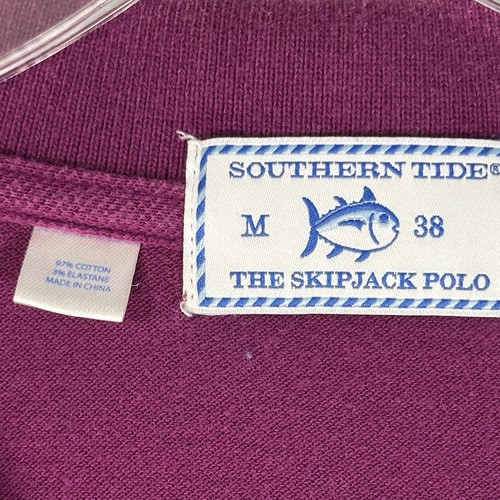 Southern Tide Skipjack Polo Shirt Purple Cotton Mens Medium Fish Logo - Picture 3 of 5