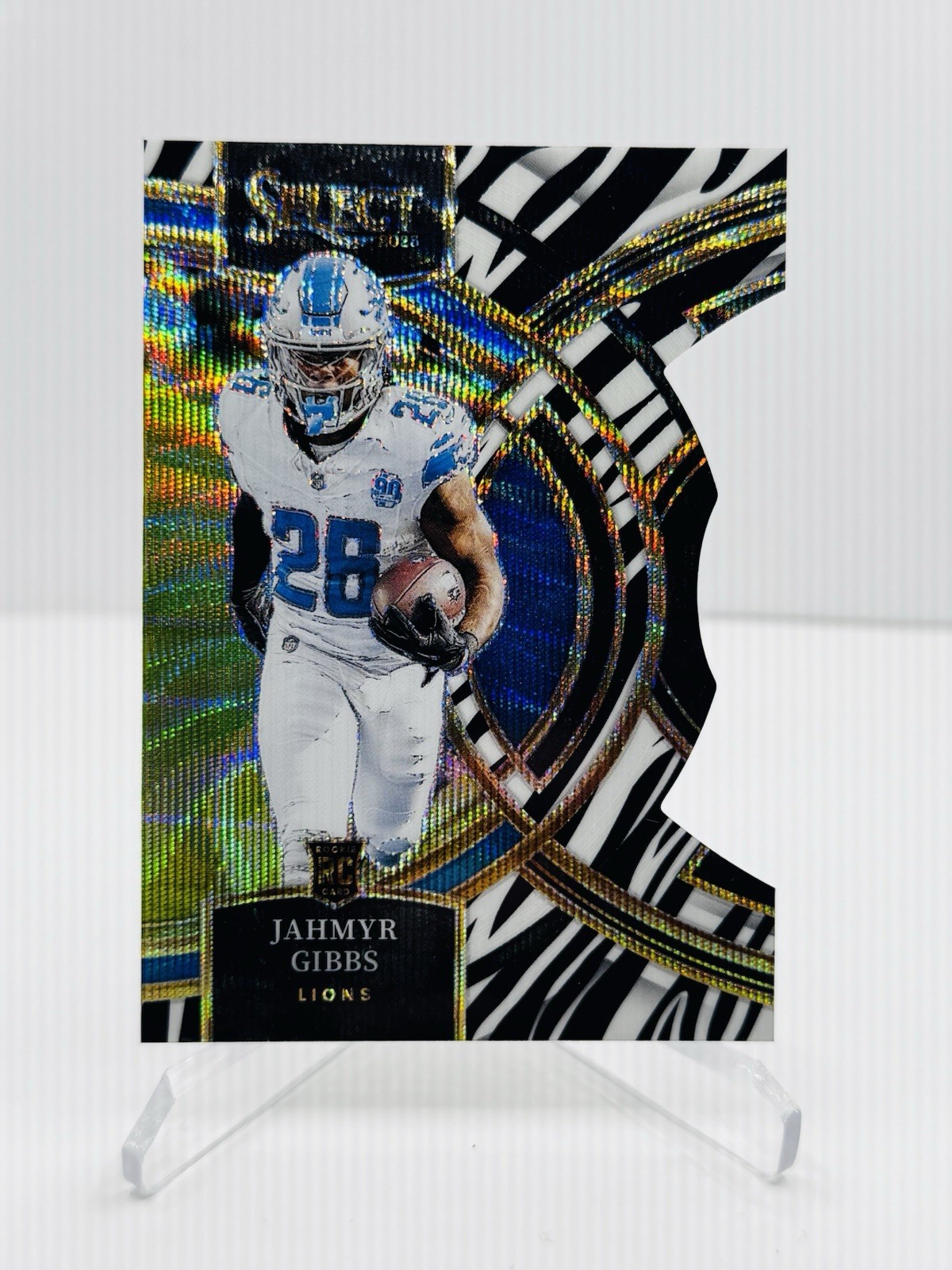 Jahmyr Gibbs 2023 Select #198 Premier Level Zebra Die-Cut /(SSP