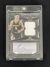 2022-23 Obsidian Christian Braun RPA /75 Purple Etch SSP No.227 Nuggets Rookie
