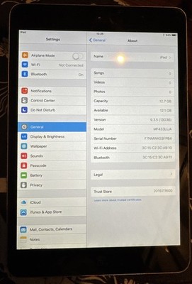 Apple iPad mini 1st Gen. 16GB, Black Wi-Fi 7.9in A1432 Good Used 9.3.5 IOS