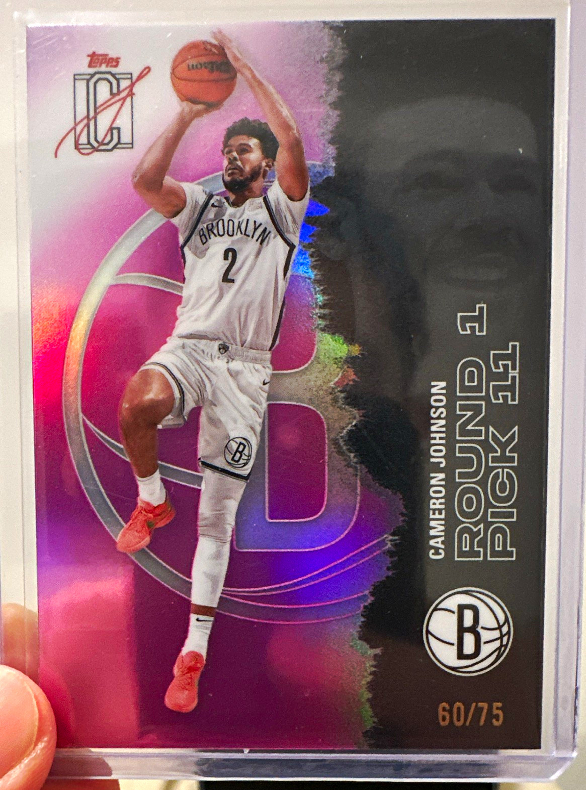 Topps 2025-26 Signature Class Cameron Johnson Brooklyn Nets #29 Pink /75