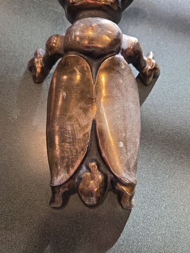 Solid Cast Brass Beetle Scarab Boot Jack/Door Stop, Vintage 10" - Picture 5 of 7